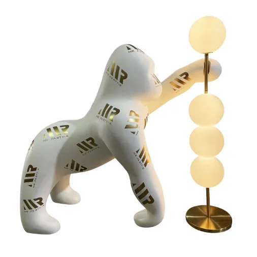

Abstract Standing Lamp Gorilla Luminous Neon Rope Statue Lamp Decorative Sculpture Nordic Floor Lamp