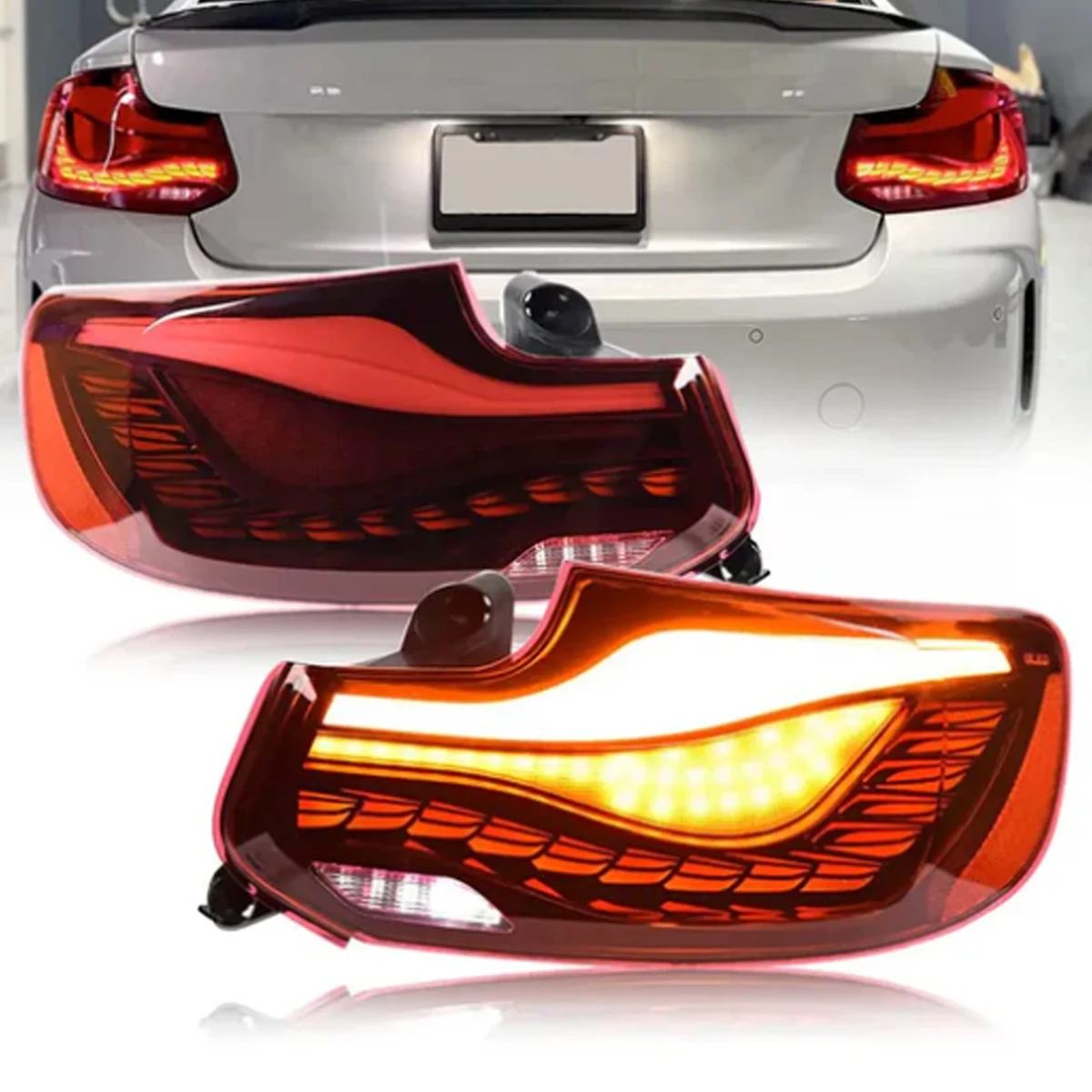 

For 2014-2021 BMW 2 Series F22 F23 F87 M2 LED Tail Lights Rear Brake Lamps Rear DRL Brake Reverse Taillights Auto Accessories