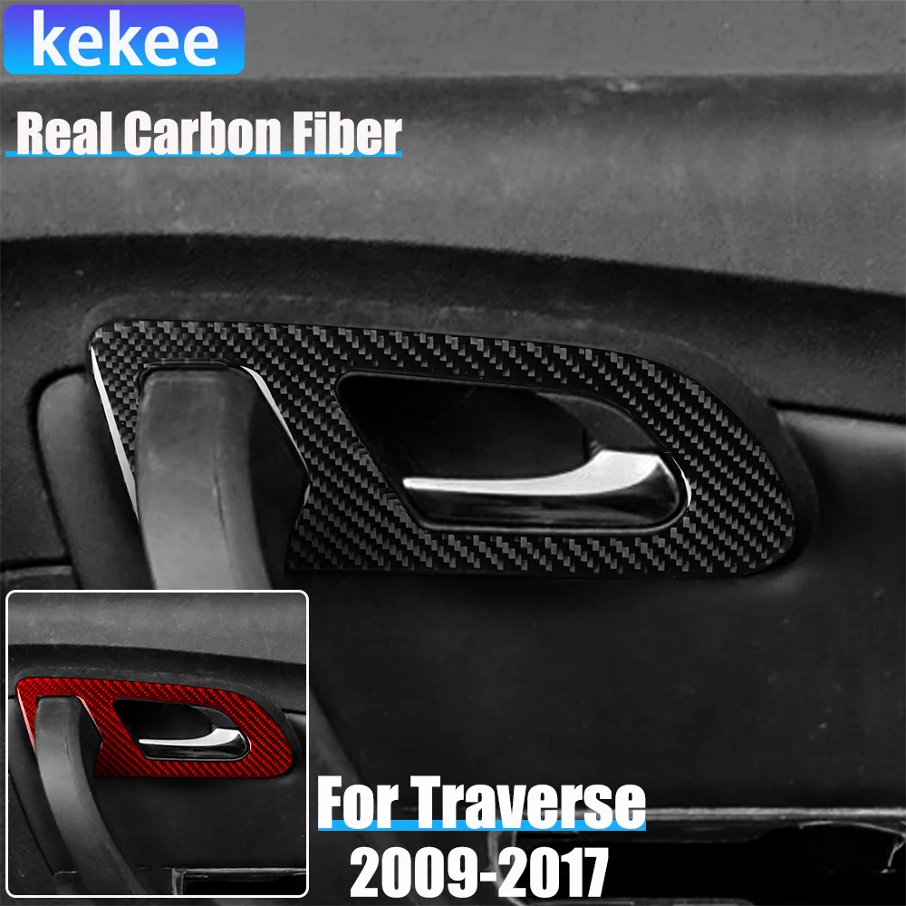 

Real Carbon Fiber Car Accessories Rear Door Handle Frame Cover Soft Sticker For Chevrolet Traverse 2009 2010 2011 2012 2013-2017