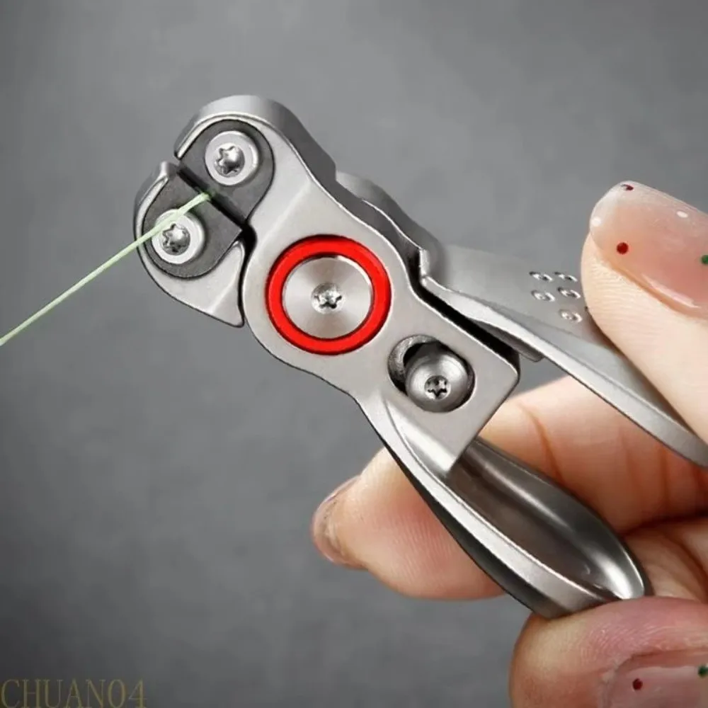 Stainless Steel Fishing Line Cutter Secure Sliding Lock Retractable Clip Design Line Nippers Multipurpose Tool