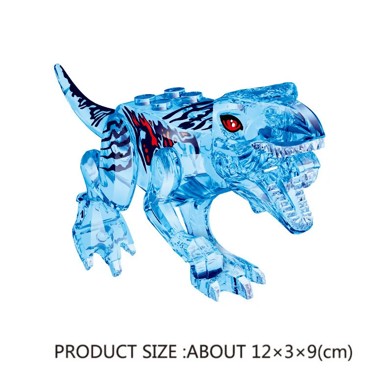 DIY MOC Building Block Transparent Tyrannosaurus Rex Spiny backed Dragon Triceratops Velociraptor Pterosaur Children\'s Toy Gifts