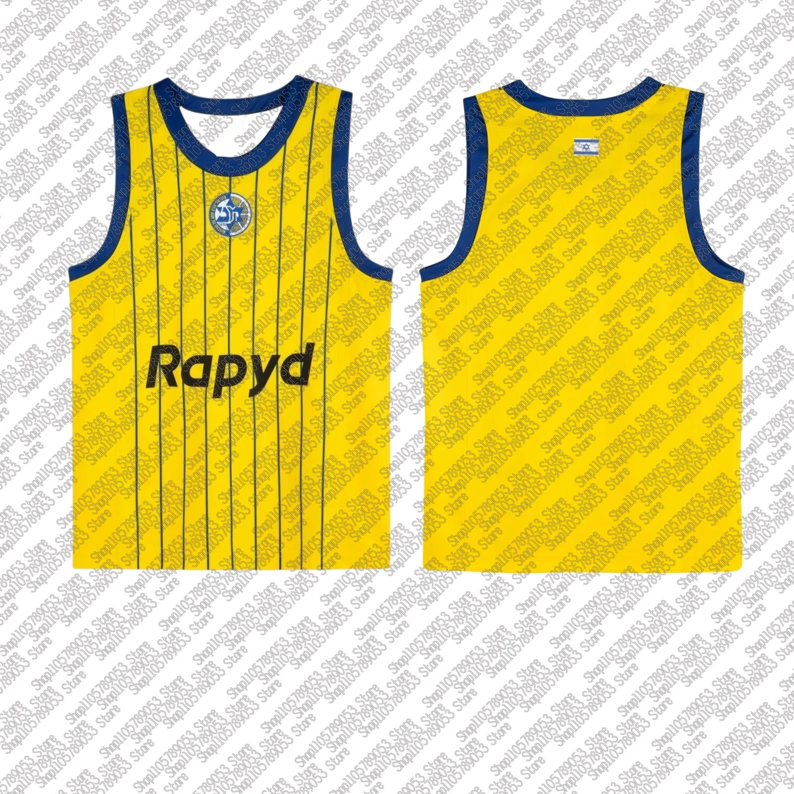 26-27 Mens Kids Boys Maccabi Rapyd Tel Aviv Top Adult Jersey Game Sport Home Male Training Breathable Basketball Jersey Tank Top