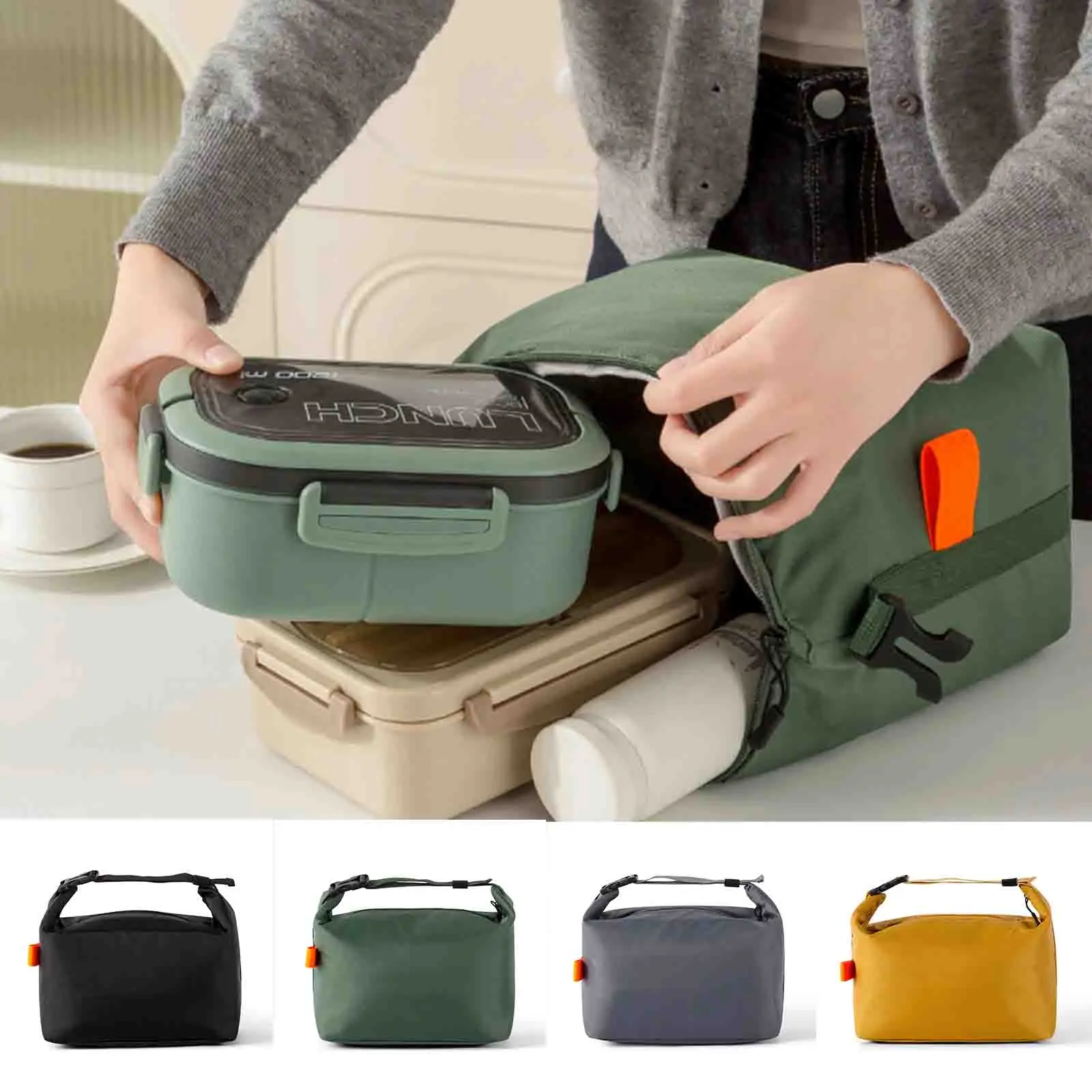 

Thickened Waterproof And Oil Resistant Handbag Simple And Easy To Store Insulation Bag Go Out Bento Bag Rice Box Bag Lunch Bag