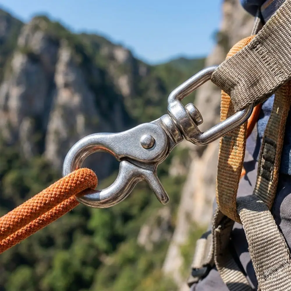 Heavy Duty 304 Stainless Steel Carabiner Marine Grade Quick Release Trigger Snap Hooks Non-Corroding Snap Swivels Outdoor