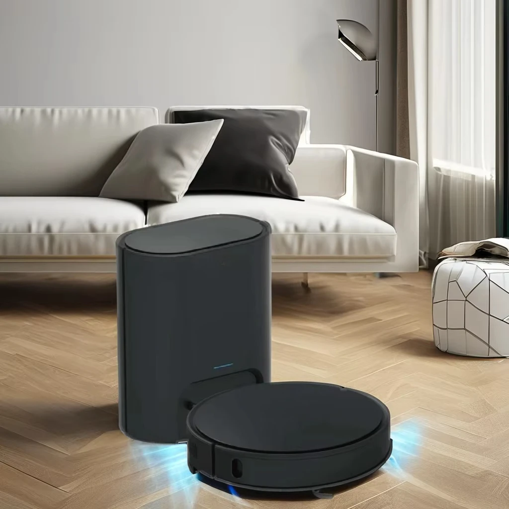 

App-Control Self-Emptying Robot Vacuum Cleaner HEPA Filter Wet Dry Cleaning for Household Garage Use Electric Power Plastic