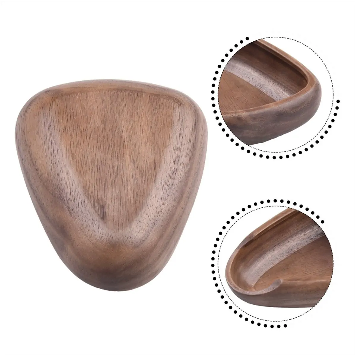 A75K Walnut Wood Coffee Bean Measuring Funnel Tray Solid Wood Hand Brewed Espresso Weighing Container Dispensing Tray