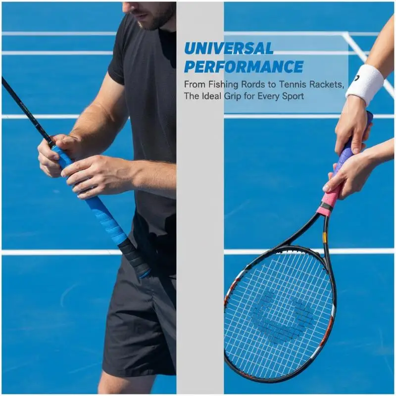 10Pcs Anti-Slip Badminton Handle Wrapping Tape Soft Comfortable Racket Grip Tape for Beginners Training Practice
