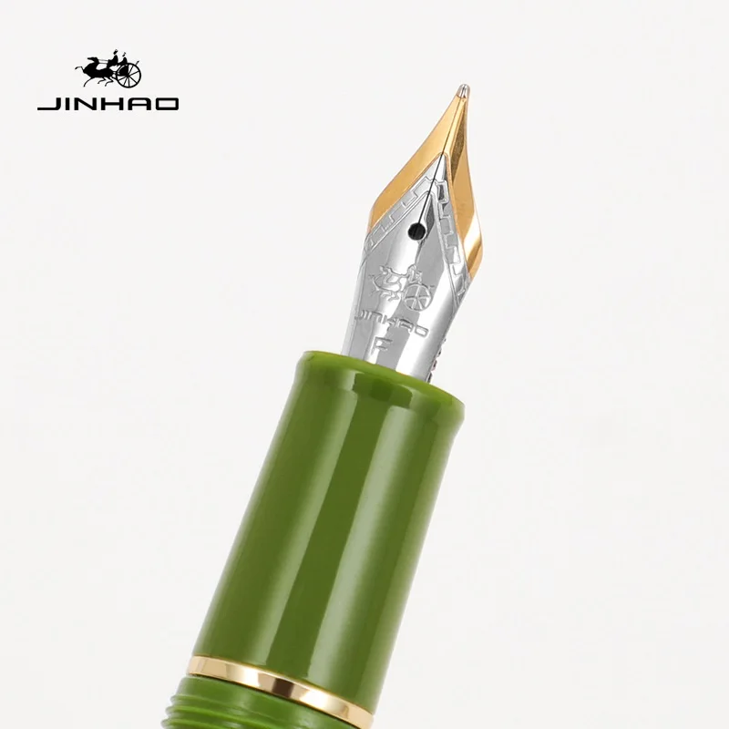 16 Styles Jinhao 82 Series Fountain Pen Acrylic F 0.5mm Nib School Office Supplies Business Writing Ink Pens Gold/Silver Clip