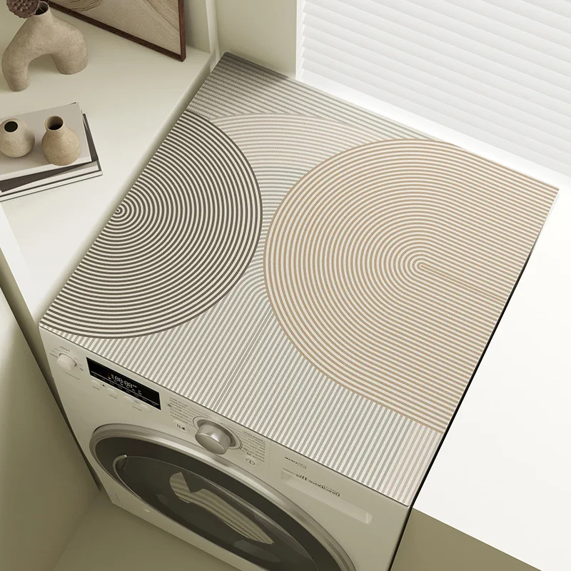 Japanese Style Diatom Mud Washing Machine Cover Absorbent Pad Leave-In Sun Protection Refrigerator Bedside Table Cover
