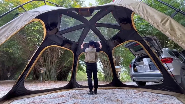 4 Room Hiking Camping Shelter Outdoor Tunnel Tube Tent Large Family