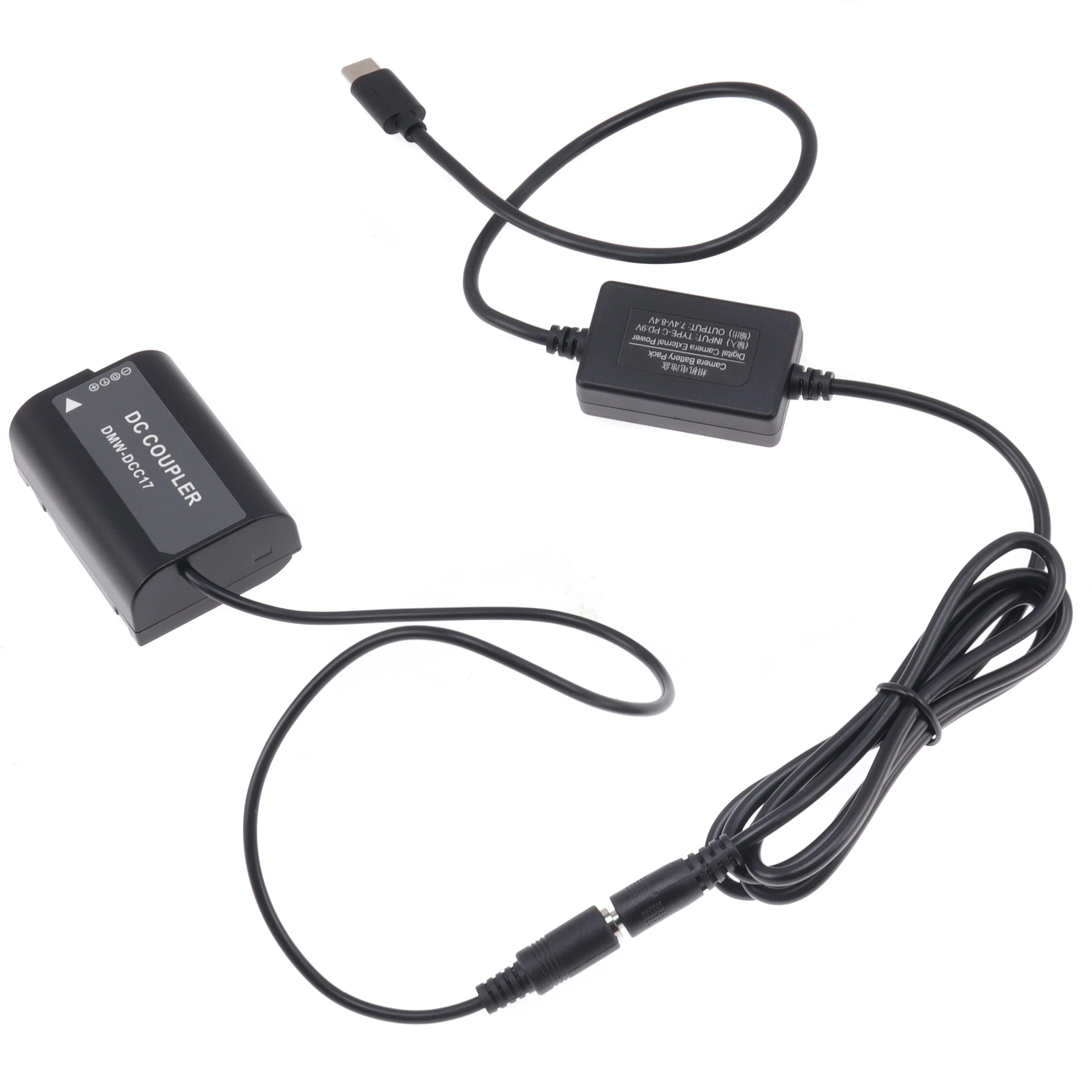 FOTGA DMW-BLK22 Dummy Battery Power Supply Adapter with TYPE-C Cable for Panasonic S5 S GH6