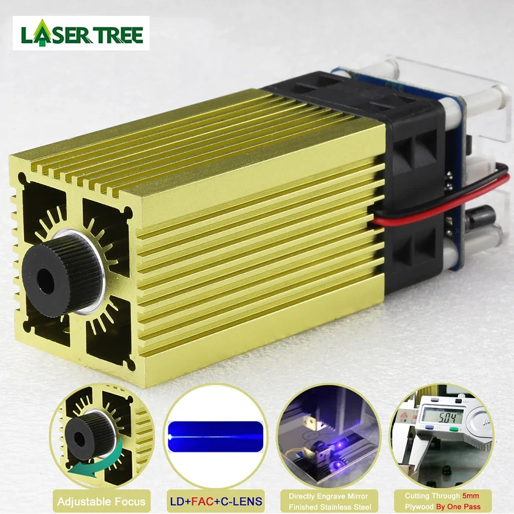 5W 450nm Blue Diode Engraving Laser Lazer Module Head DIY Used for Cnc Laser Engraving and Cutting Machine Wood Tools