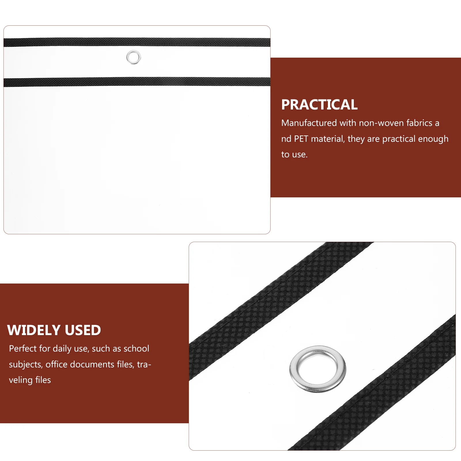 6pcs Clear File Sleeves Multi-function Document File Holder Protectors Paper Organizer plastic sleeves for paper