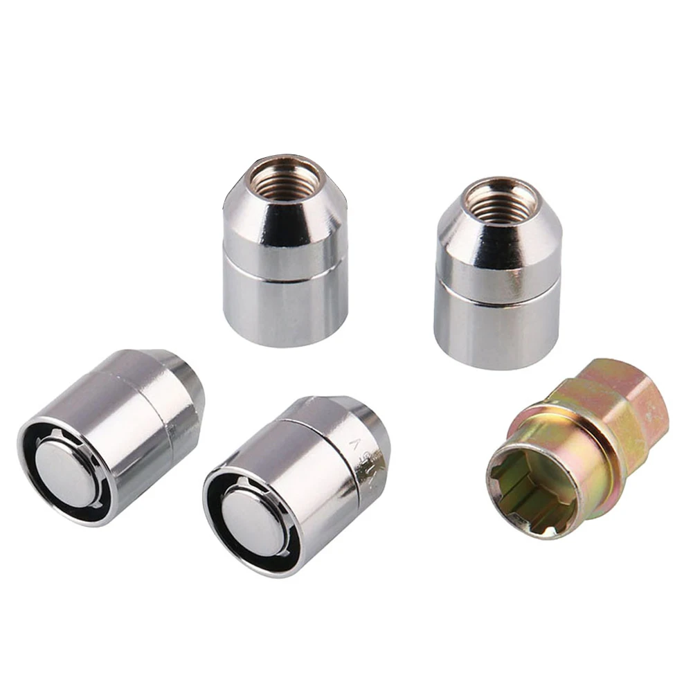 

YITAMOTOR M12x1.5 Cone Seat Wheel Lug Nuts 4 Locks +1 Key Set Anti-theft Locking