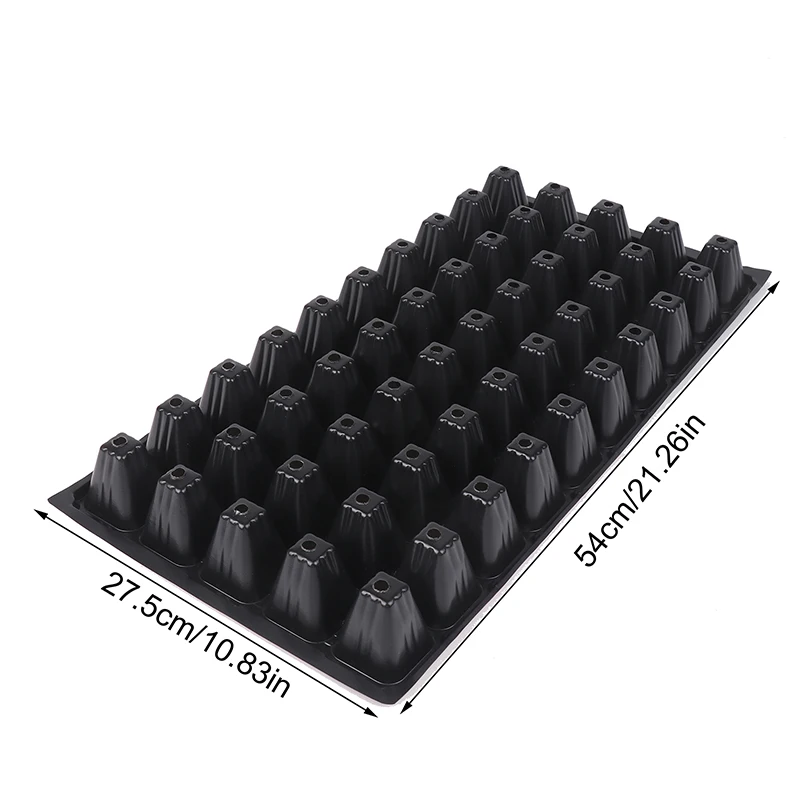 Bandejas de germinación de plástico para jardinería, contenedor de plántulas negro, suministros de jardín para flores vegetales, 2 piezas, 50 celdas