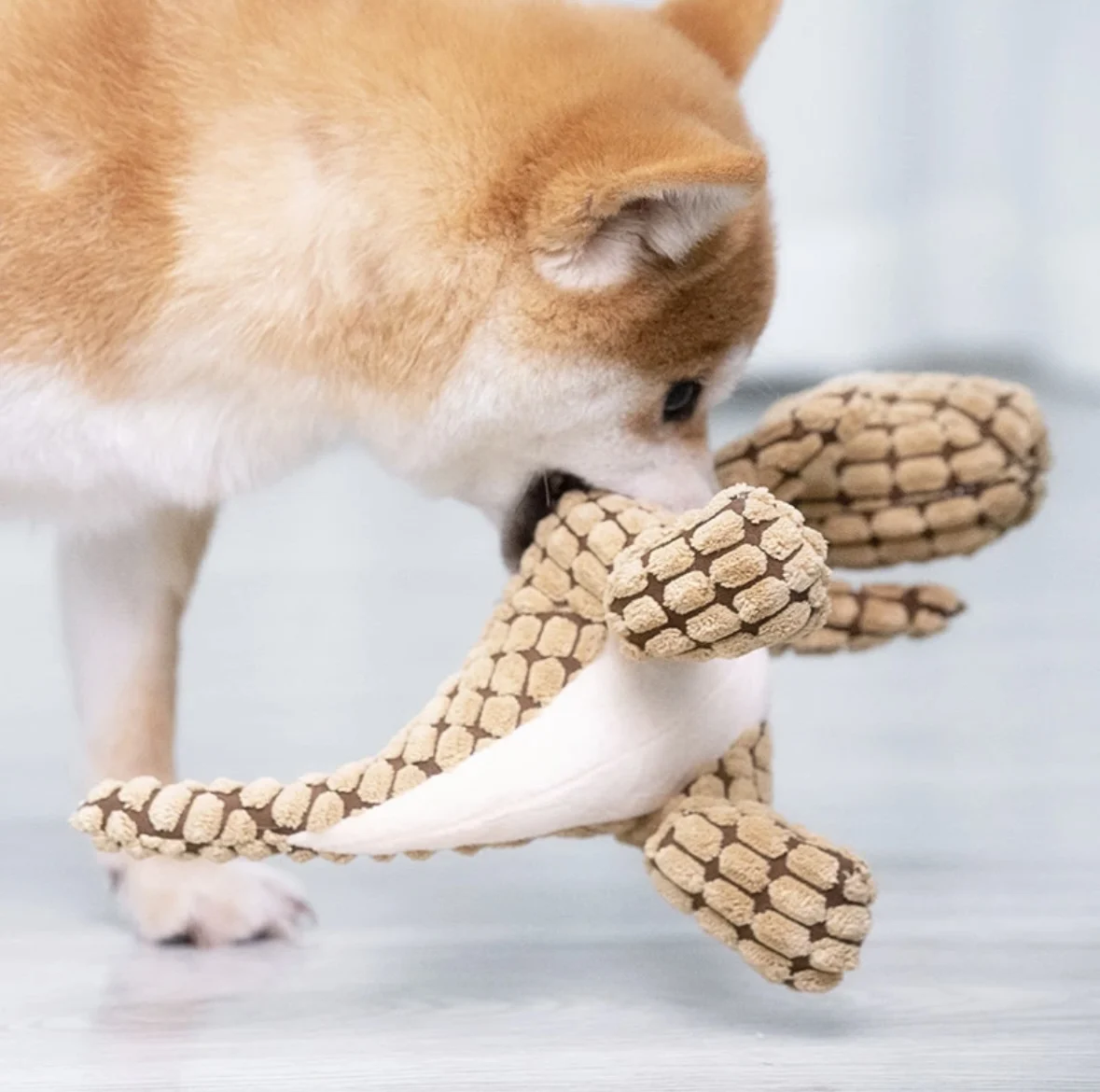Juguetes de dinosaurio de peluche para mascotas, relleno de felpa interactivo para perros pequeños, suministros para mascotas
