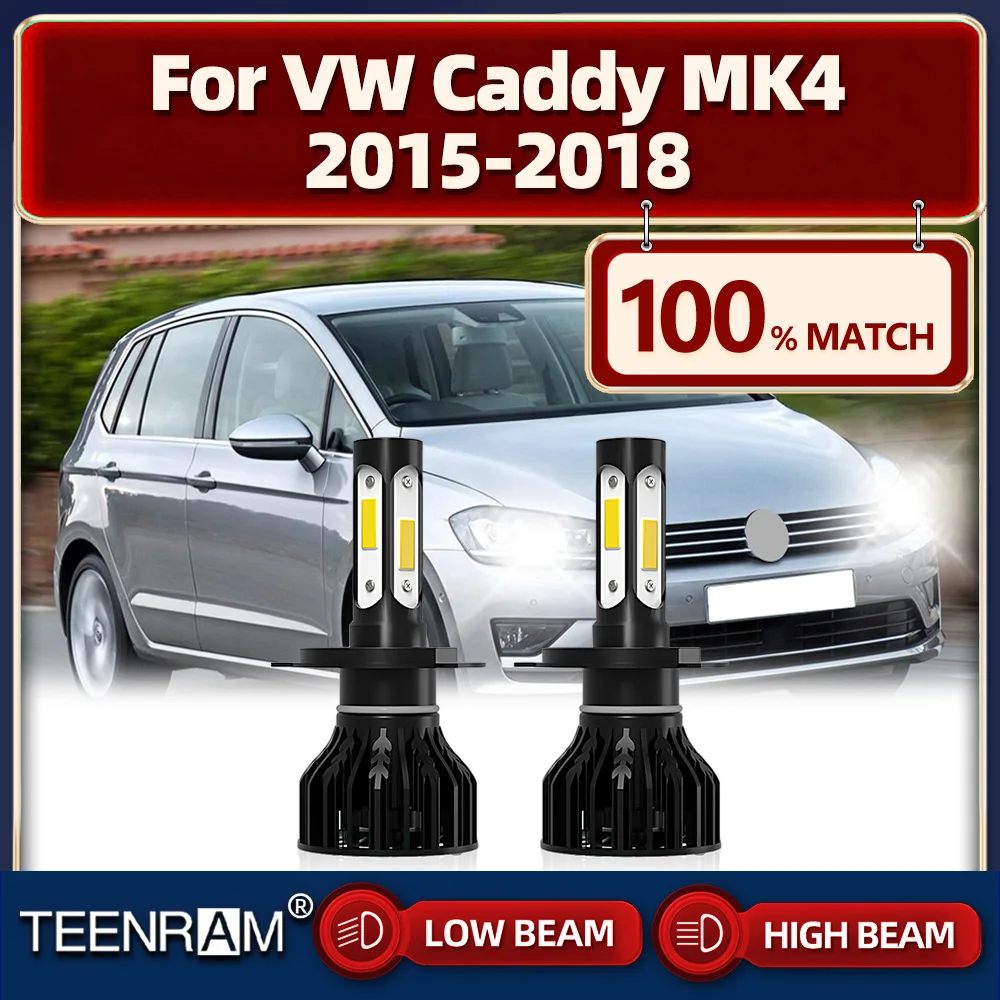 

120 Вт H4 HB2 9003 Светодиодные фары 20000LM Canbus без ошибок Автомобильные фары Лампы 12 В 6000 К Белый Для VW Caddy MK4 2015 2016 2017 2018