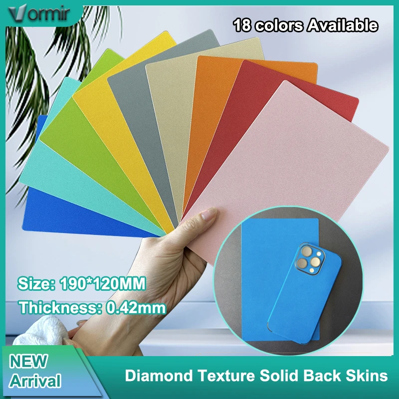 Vormir 50pcs Diamond Texture Pure Color Phone Back Skins Rear Films for Plotter Cutting Machine Back Glass Protective Stockers