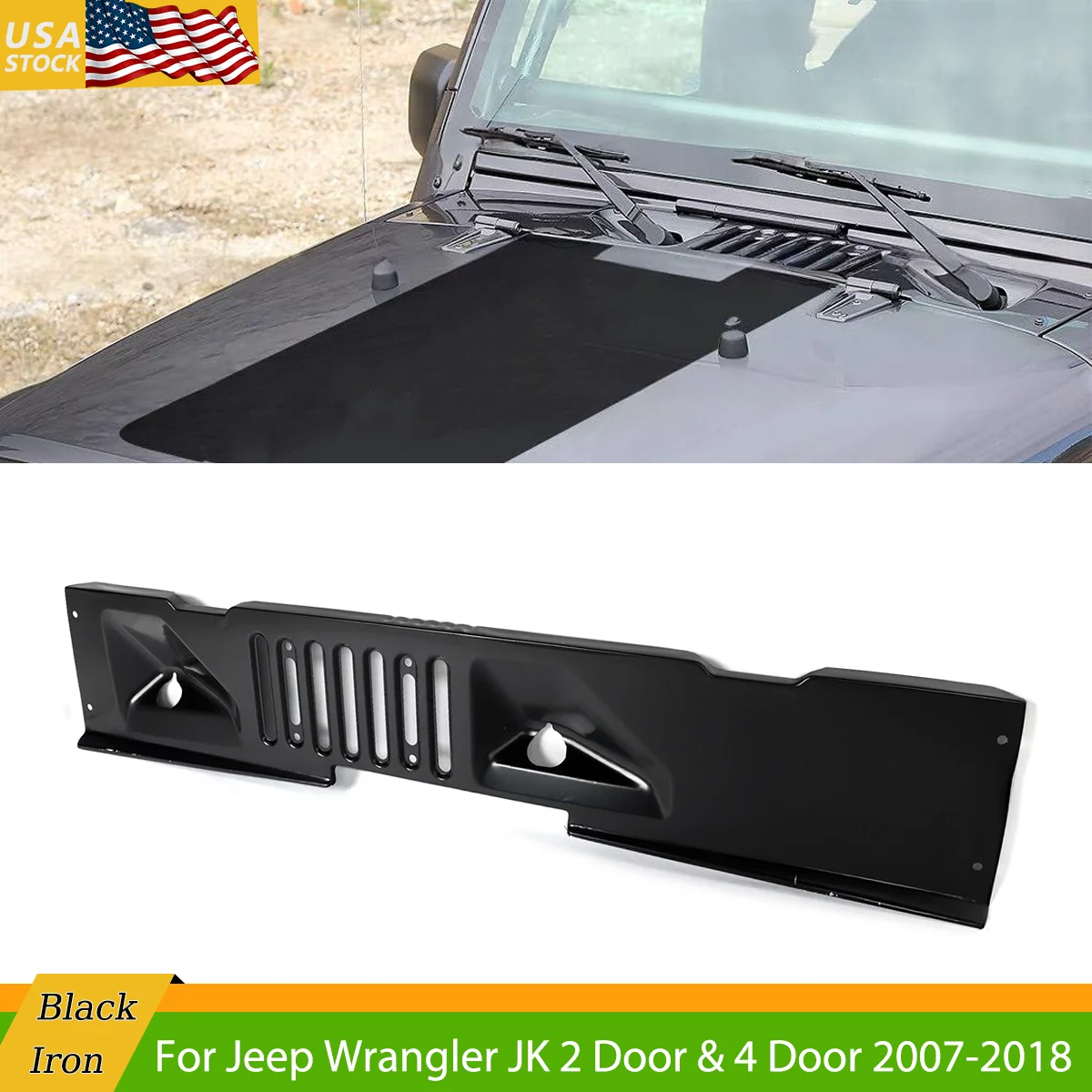 

55395321AC For JK Jeep Wrangler 2 Door & 4 Door Hood Cowl Panel Windshield Wiper Cover 2007 2008 2009 2010 2011 2012-2018
