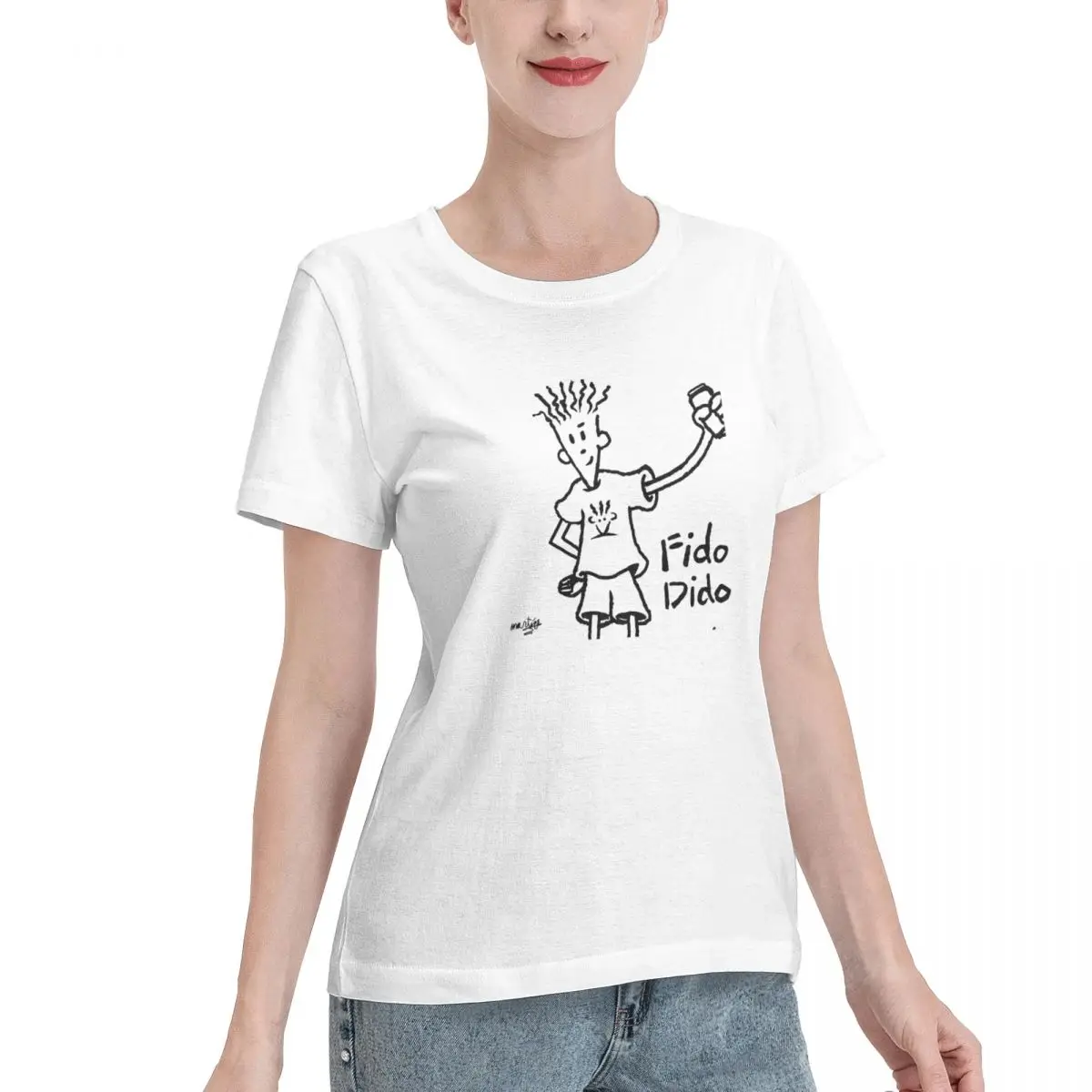 Fido Dido 팝 음료 티셔츠, 반팔 O넥 상의, 여성 코튼 티셔츠