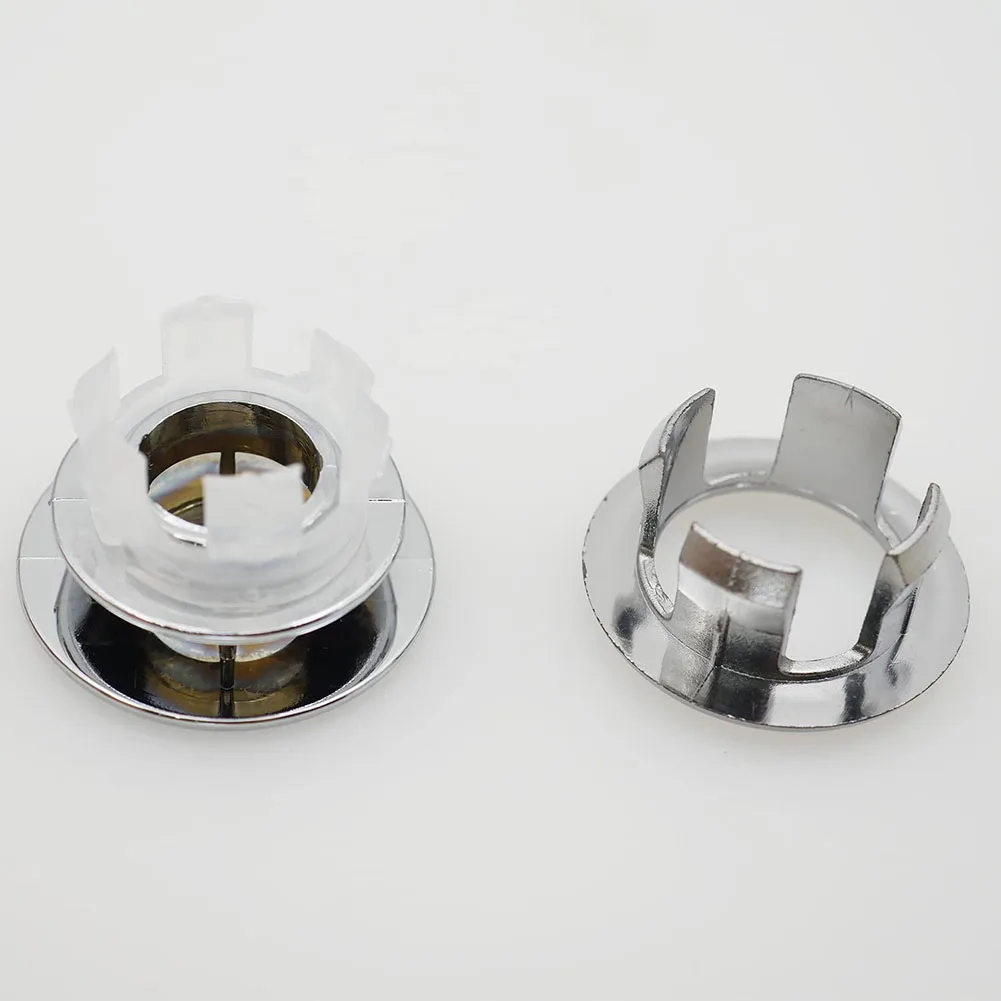 

Bathroom Kit Sink Spare Parts Silver 8pc ABS Plastic Basin Chrom Hole Overflow Ring Decorative Household Products