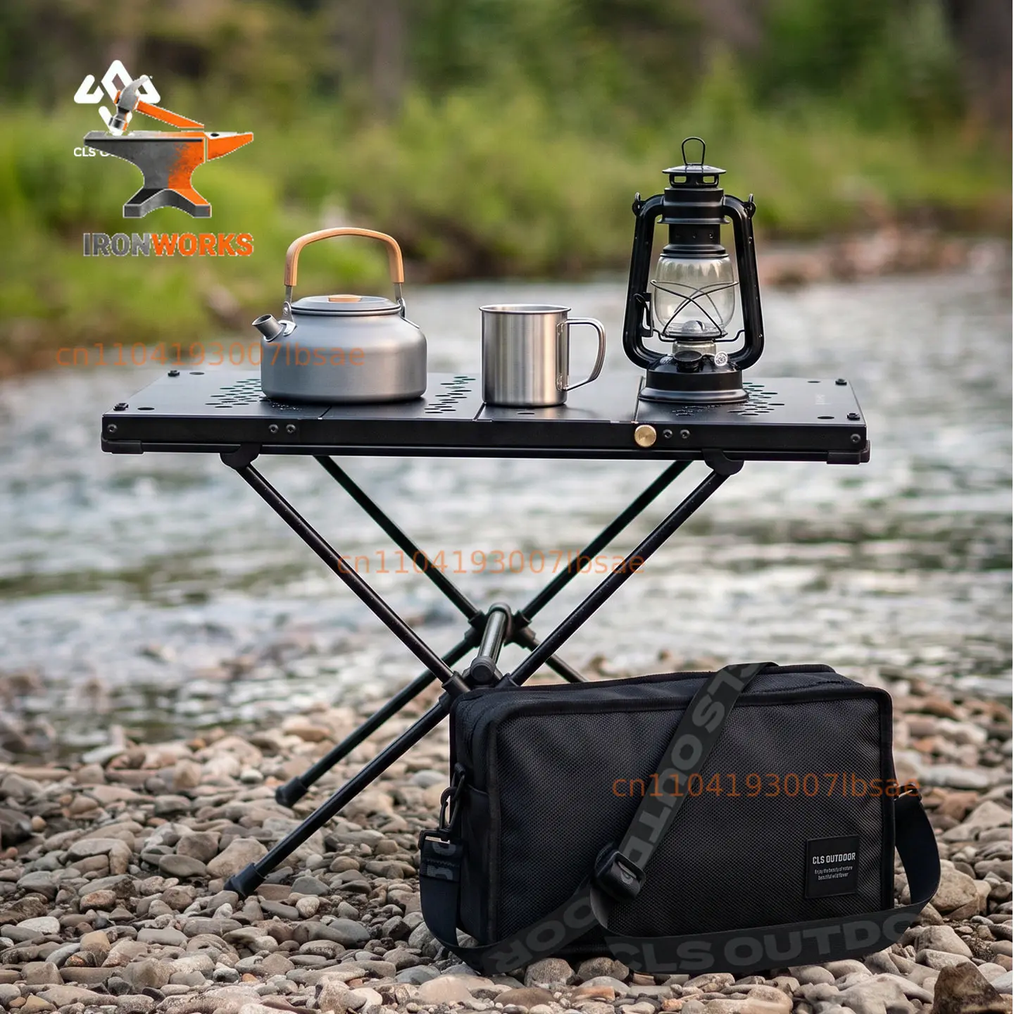 Aluminum plate table Portable camping tactical table Multifunctional ultra-light car picnic barbecue folding table
