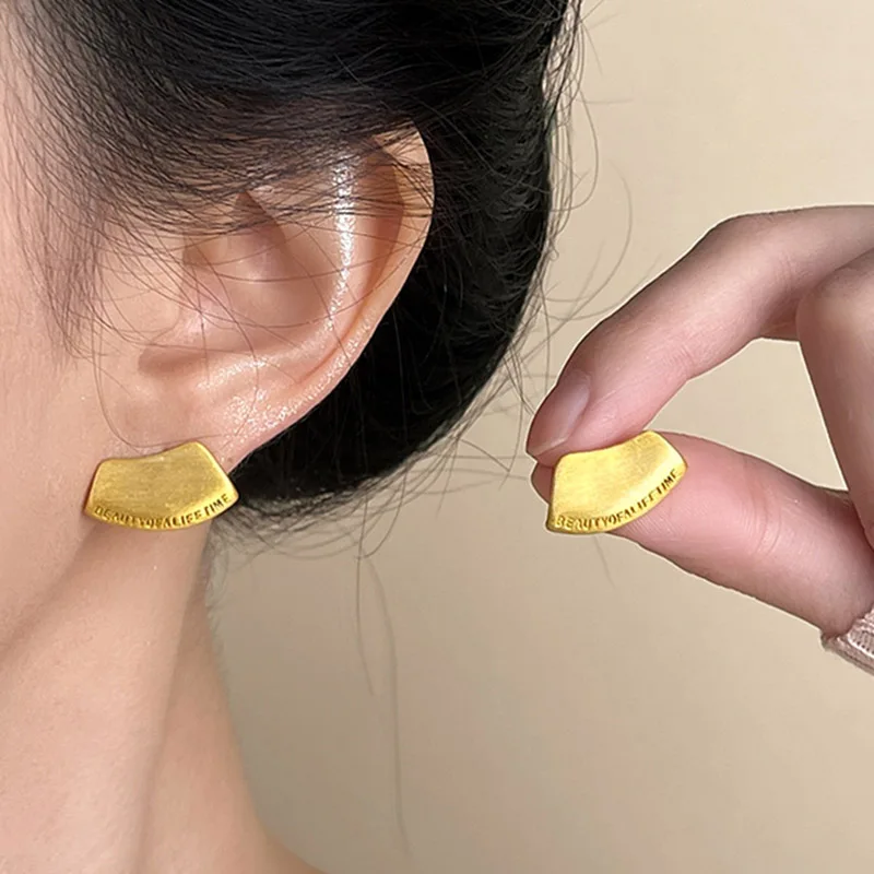 Creative Matte Brushed Auricle Stud Earrings for Women Pinna Earring Cyberpunk Style Female Daily Vacation Jewelry Party Gifts