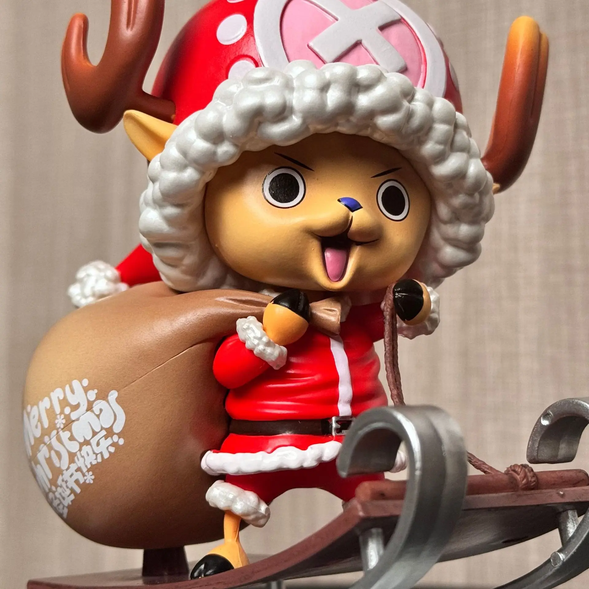 16cm Anime One Piece Christmas Tony Chopper Action Figures Cake Island Cute PVC Model Ornaments Collection Desktop Doll Gift Toy