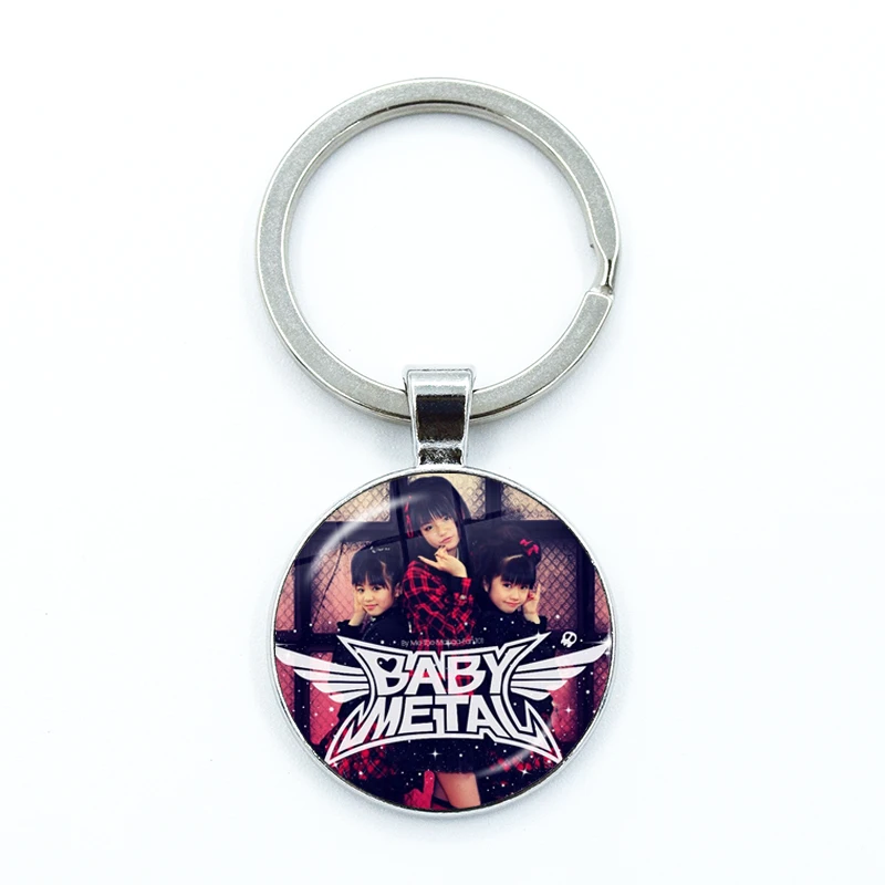 Babymetal Japanese Girl Metal Band Icons Keychain Glass Cabochon KeyRing Bag Car Key Chain Ring Holder Charms Jewelry Gifts