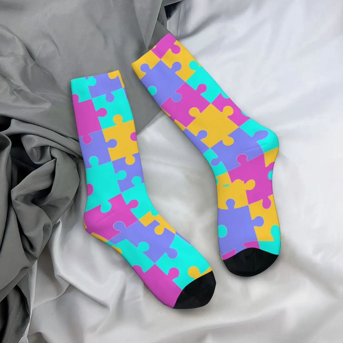 

Autisms Awareness Socks Puzzle Pattern Fashion Stockings Winter Anti Bacterial Unisex Socks High Quality Design Climbing Socks