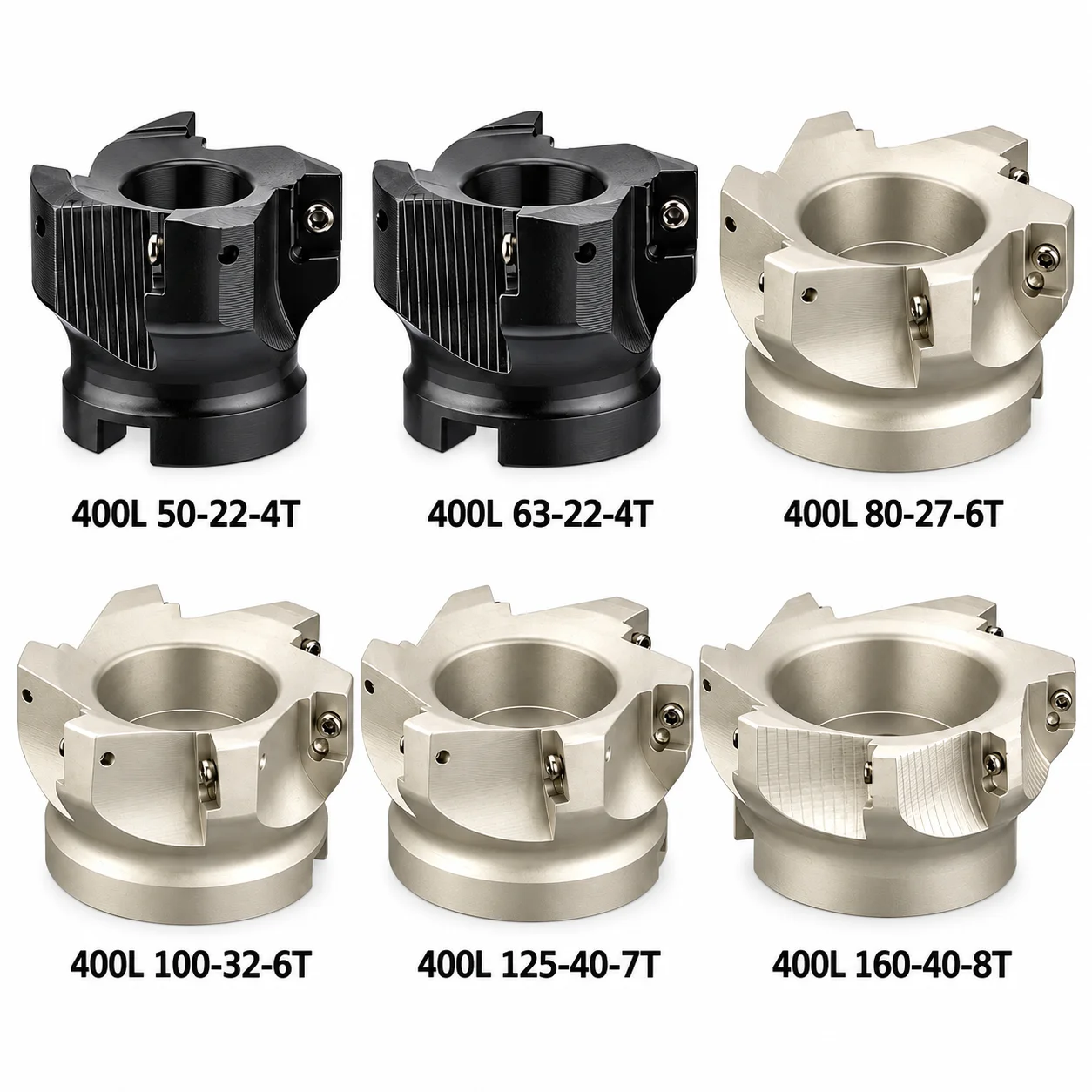 50-160mm Indexable Reverse Face Milling Cutter Head 22/27/32/40mm Bore 4T-8T CNC Shoulder Milling Tool for Machining Center