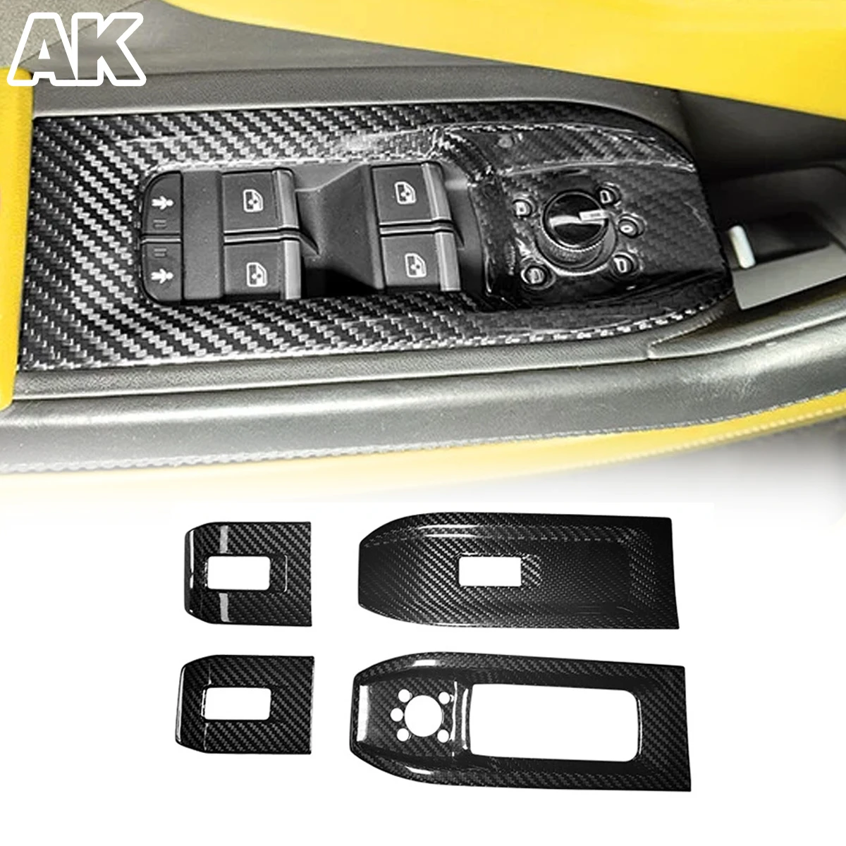 

Real Carbon Car Window Lift Switch Panel Cover Sticker For Lamborghini URUS 2018-2025 Car Interior Accessories