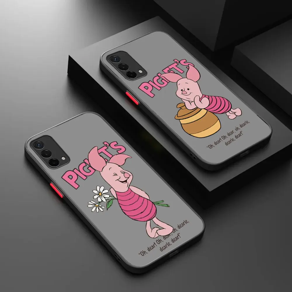 Cute pink Piggy Plglet Matte Phone Case For OPPO REALME C17 V5 10 3 3I  XLITE 5 5I 5S 6 6S 7 NARZO 20A PRO 5G