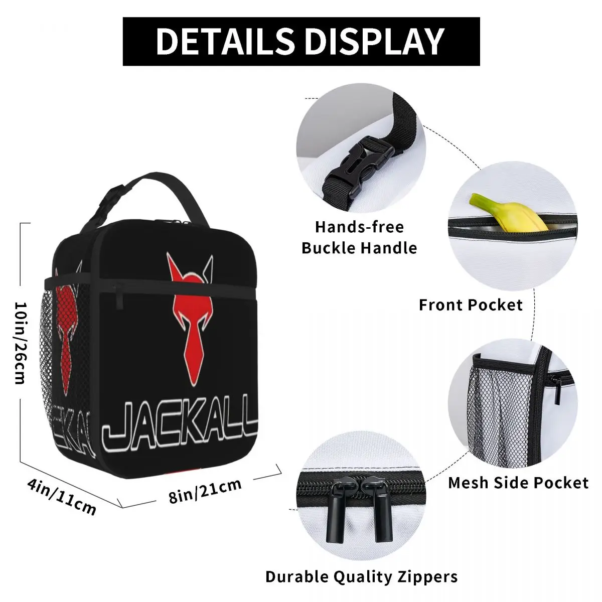 Jackall Lures Logo Fishing Baits Science Lunch Tote Lunchbag Lunch Box Bag School Lunch Bag