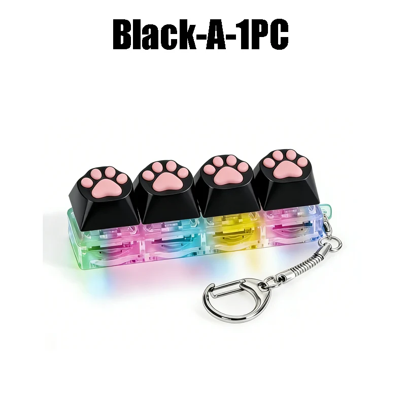 LED-verlichte sleutelhanger met klikbare knop, fidget toy voor stress- en angstverlichting, draagbaar bureau-accessoire, kantoordecoratie, cadeau - afbeelding 1