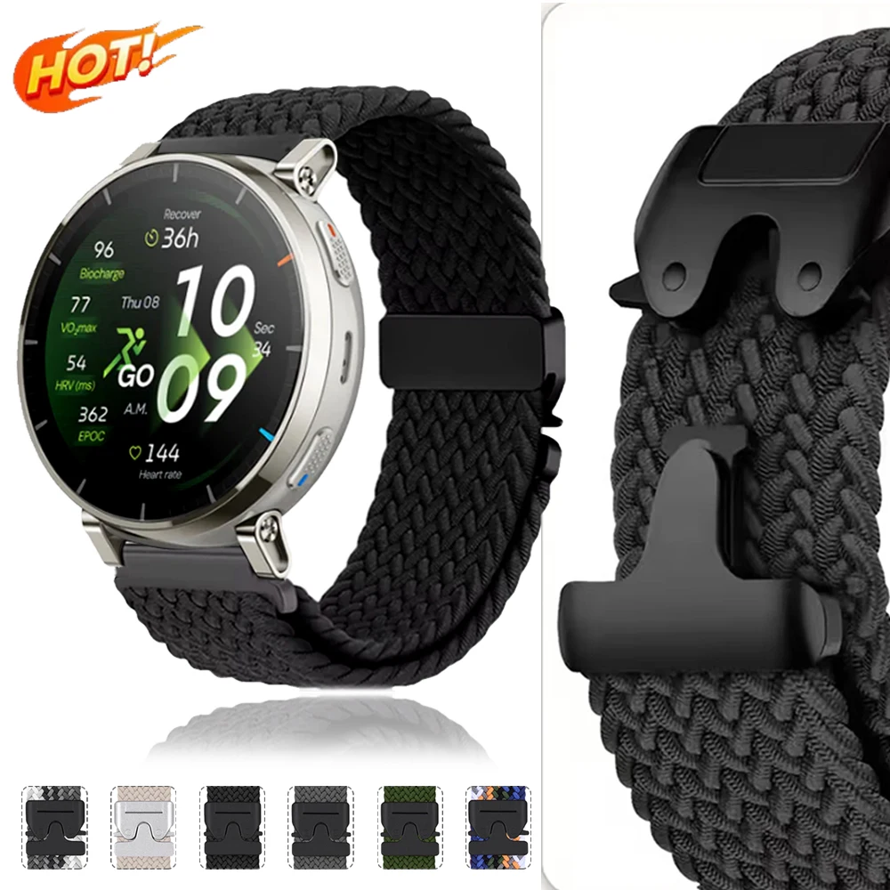 Correa deportiva de nailon transpirable de 20mm y 22mm para Huami Amazfit Active 3 2/Active Max, BALANCE 2/BIP 5 6 GTS/GTR 4 3