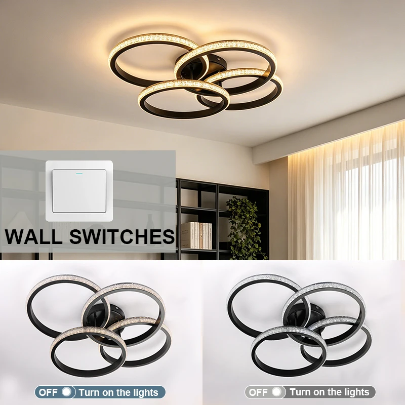 Modern LED Ceiling Light Fixtures Square Flush Mount Energy Efficient Lamp for Living Room Dining Room Bedroom Kitchen
