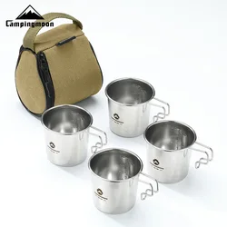 (4pcs) Camping Picnic Sierra Bowl Campingmoon S190 S180 Sierra Cups Drink Beer Coffee Cups With Bag