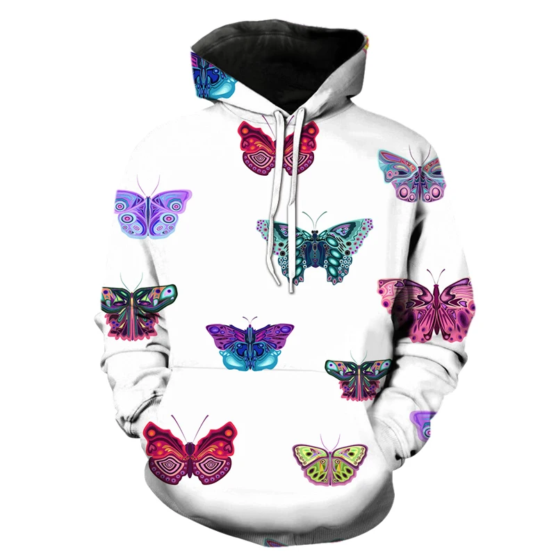 

New Fashion Hoodies Cool Men Women Children Sweatshirts Cartoon Butterfly 3D Printed Pullover Streetwear Boy Girl Kids Casual