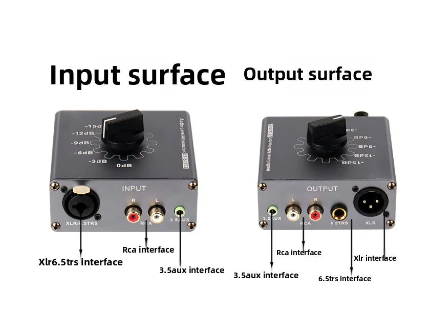 SJ303 audio level attenuator 3.5 Xanon 6.35 sound adjustment volume control gear attenuator