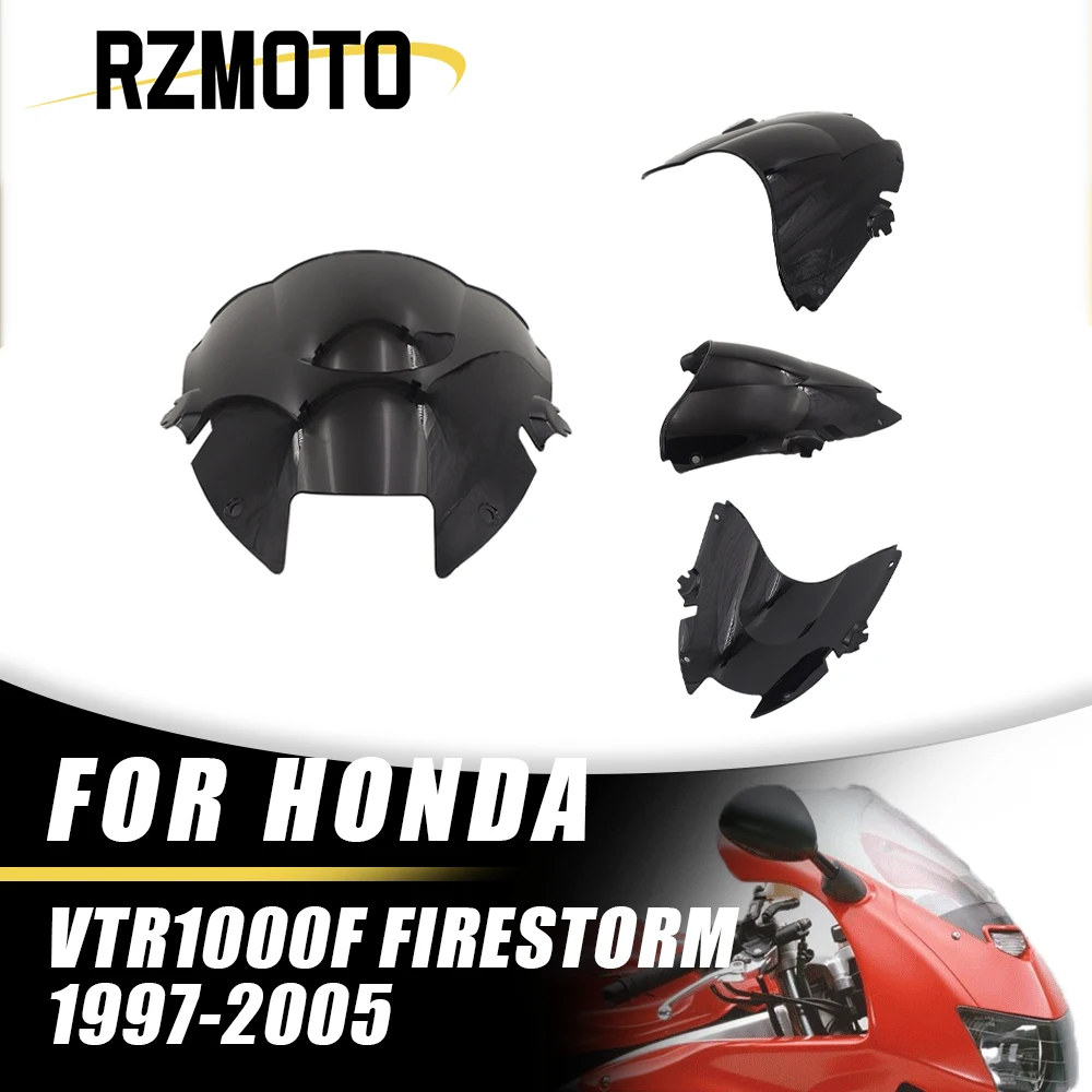 Motorcycle Double Bubble Windshield WindScreen Screen For Honda Super Hawk VTR 1000 F VTR1000 VTR1000F 1997 - 2007 Firestorm