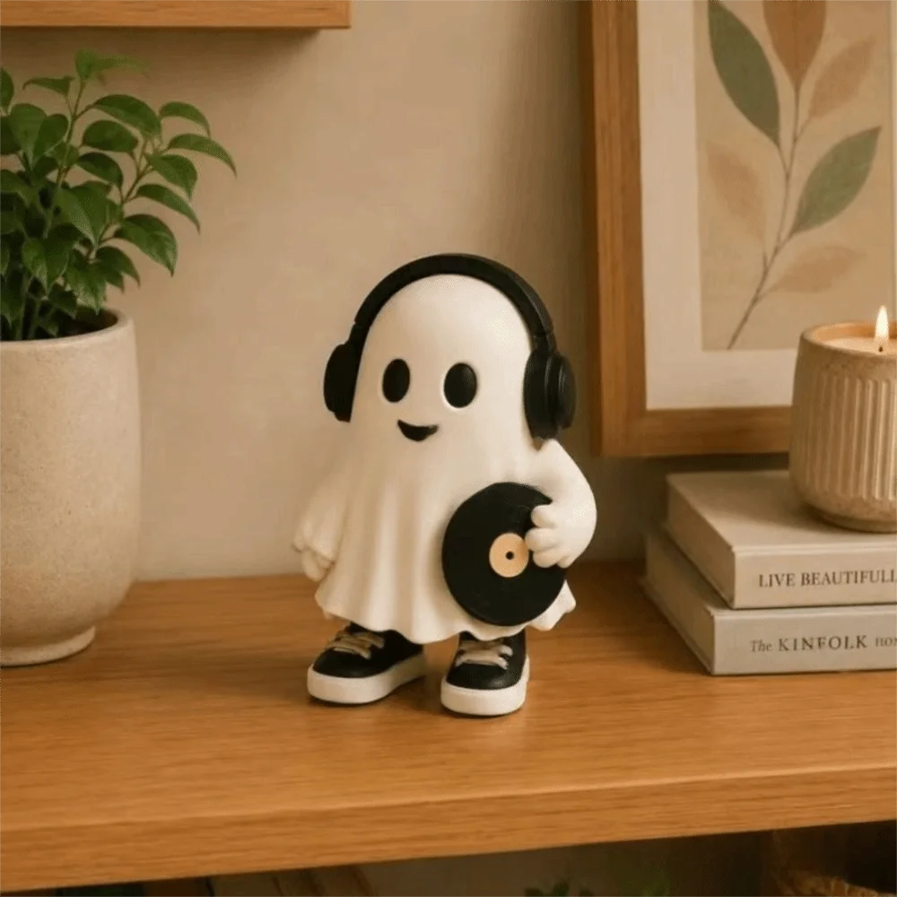 Solid Resin Ghost Figurine Polished Craftsmanship Stable Texture Halloween Decor Compact Lightweight Smooth Finish