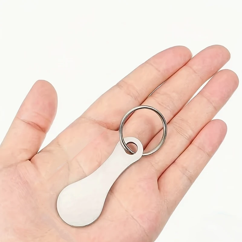 10PCS Stainless Steel Supermarket Shopping Cart Token KeychainKeychain PendantCreative Supermarket Keychain Accessory Decoration