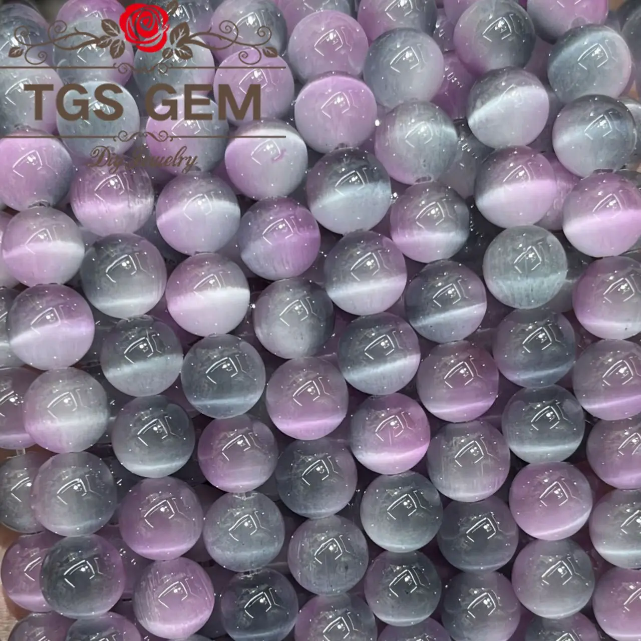 

Factory AAA Gradient Purple Grey Cat Eye Angel Eye Stone Natural Stone Moon Stone Mermaid Bead DIY Loose Bead Accessories