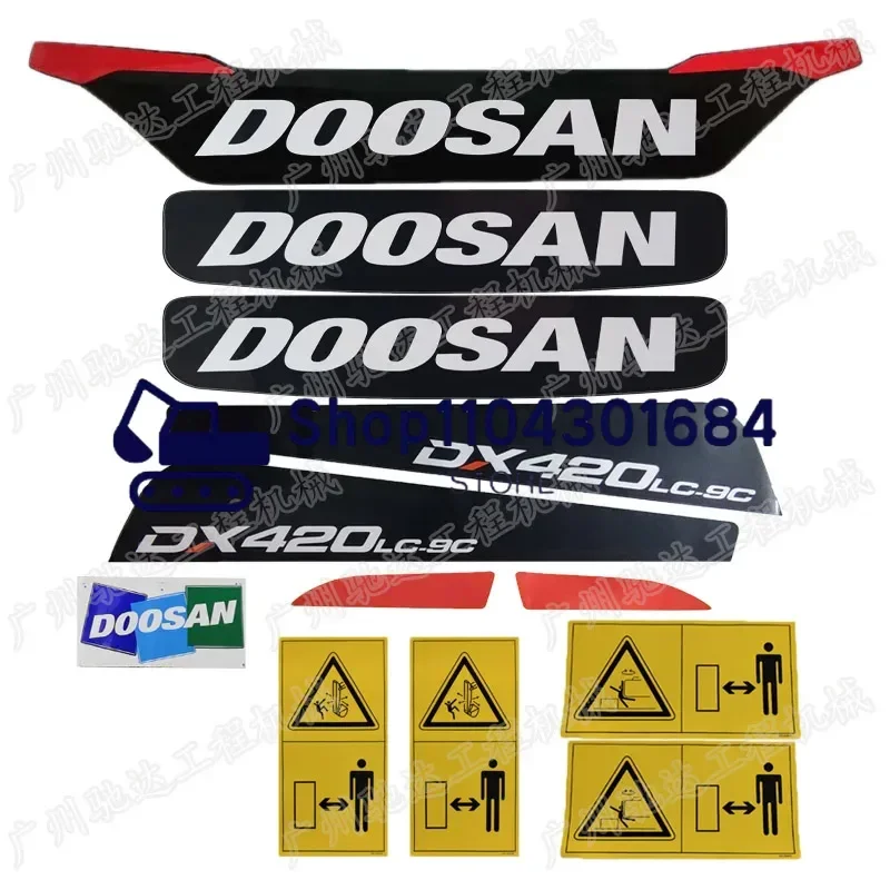 Doosan Dx150 220 225 230 260 300 380 420 520-9c Car Logo Side Door Stickers