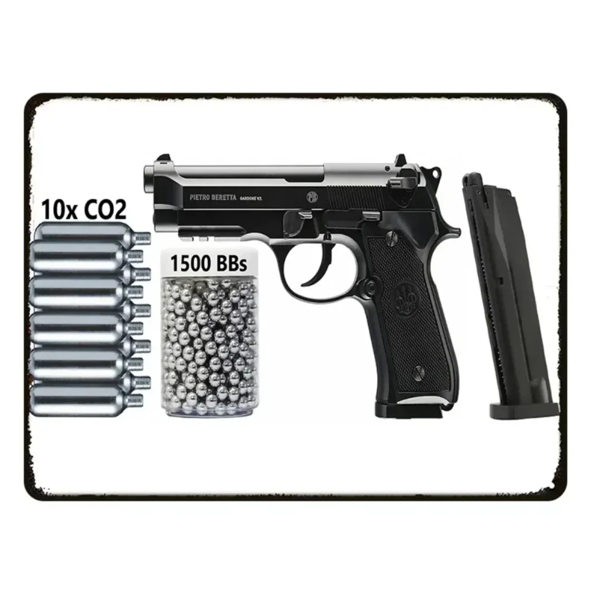 HD Metal Decorative Plaque, the Pistol Pattern Is Painted in Metal, Beretta M9 Airsoft Pistol the Pattern Is Decorated with m