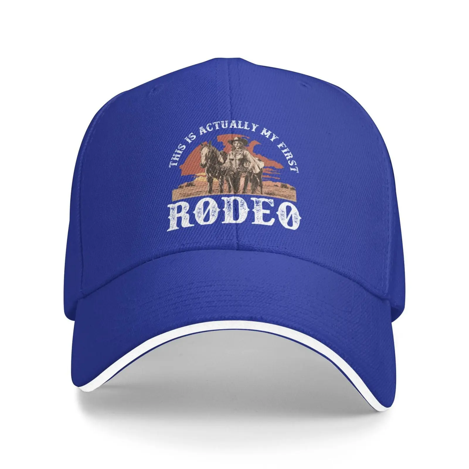 This is Actually My First Rodeo Printed Sandwich Hat for Men Dad Hats Cute Caps