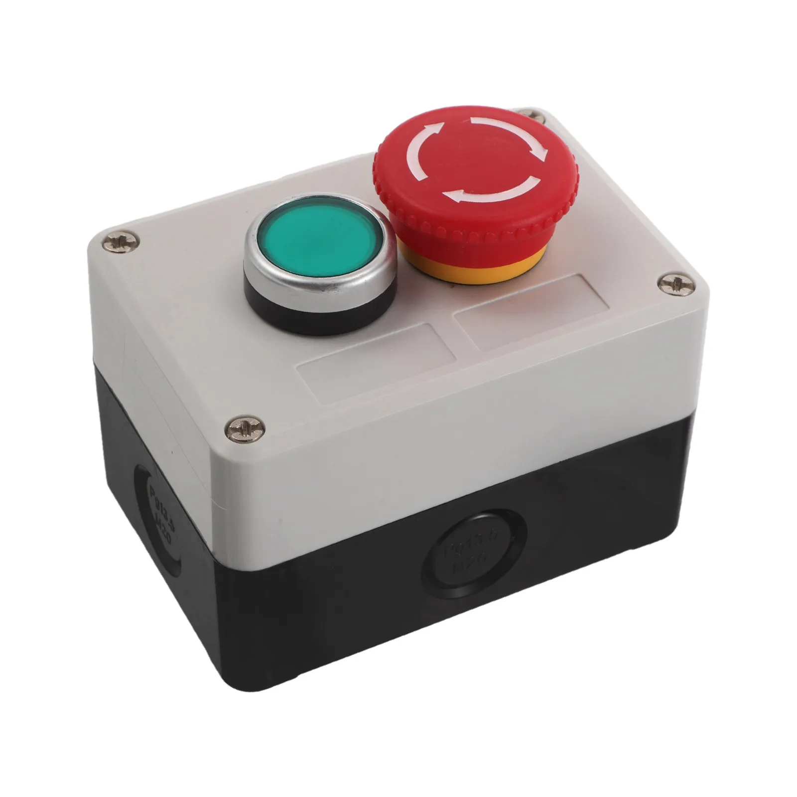 Button Switch Box Waterproof Plastic Hand-Held Momentary Push Button Control Station Emergency Stop Start Stop Rotary Switch