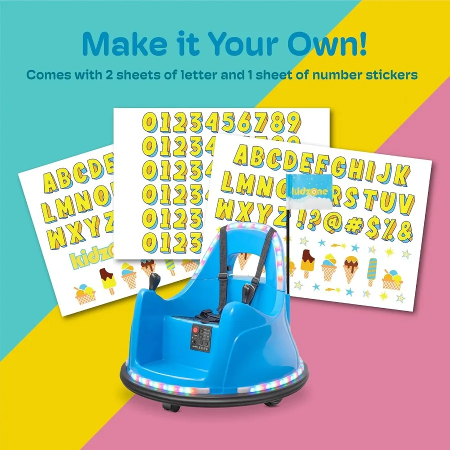 Smart Bumper Car for Toddler & Kids 1.5-6 Years Old, 12V 2-Speeds Electric Ride On Bumping Toy Gifts W/Remote Control, APP Contr