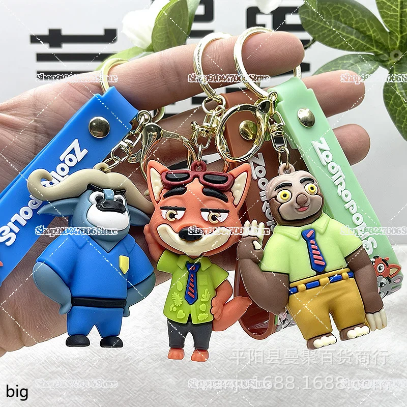 디즈니 주토피아 2 키체인 만화 애니메이션 피규어 닉 주디 장난감 키체인 귀여운 동물 키링 어린이용 백팩 장식품